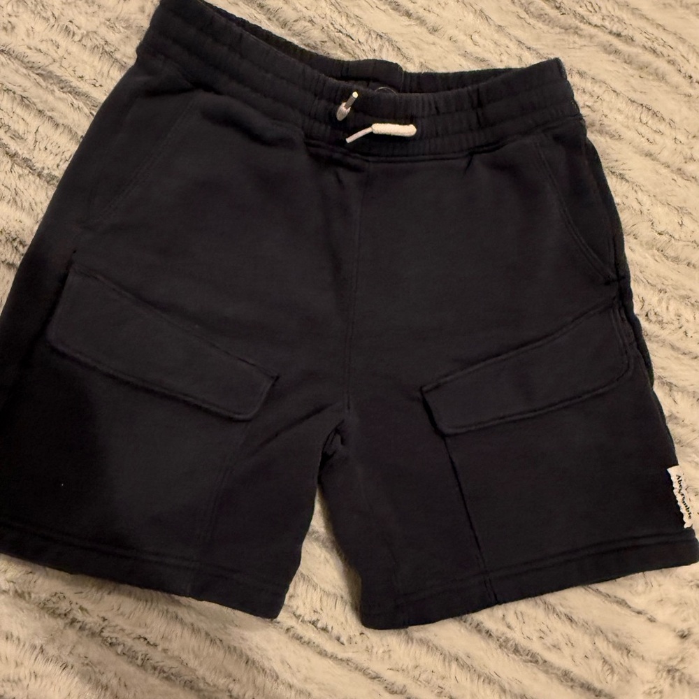 Abercrombie & Fitch Navy Cargo Sweatshorts with Drawstring